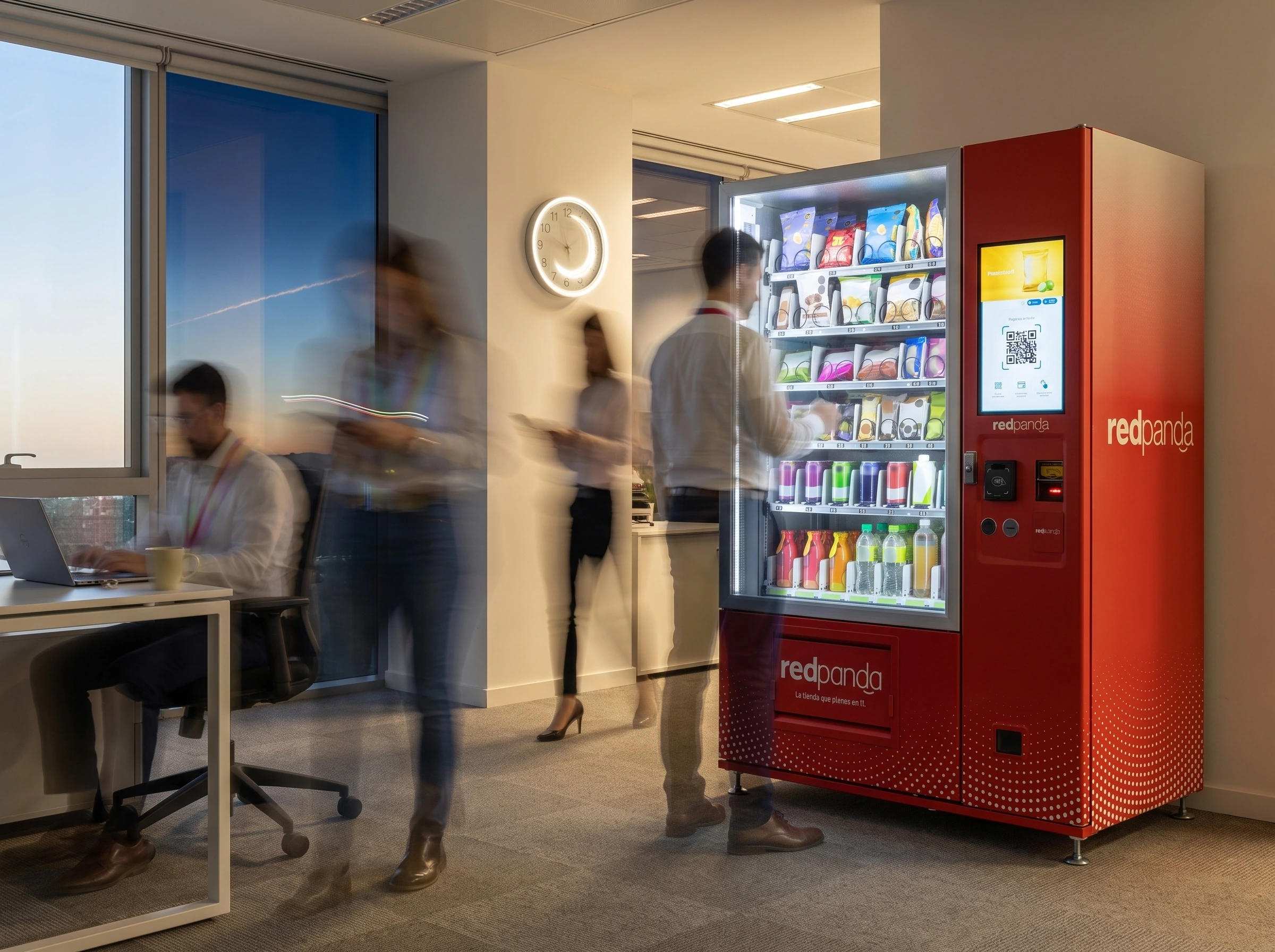 Fully branded Red Panda vending machine at a campaign activation