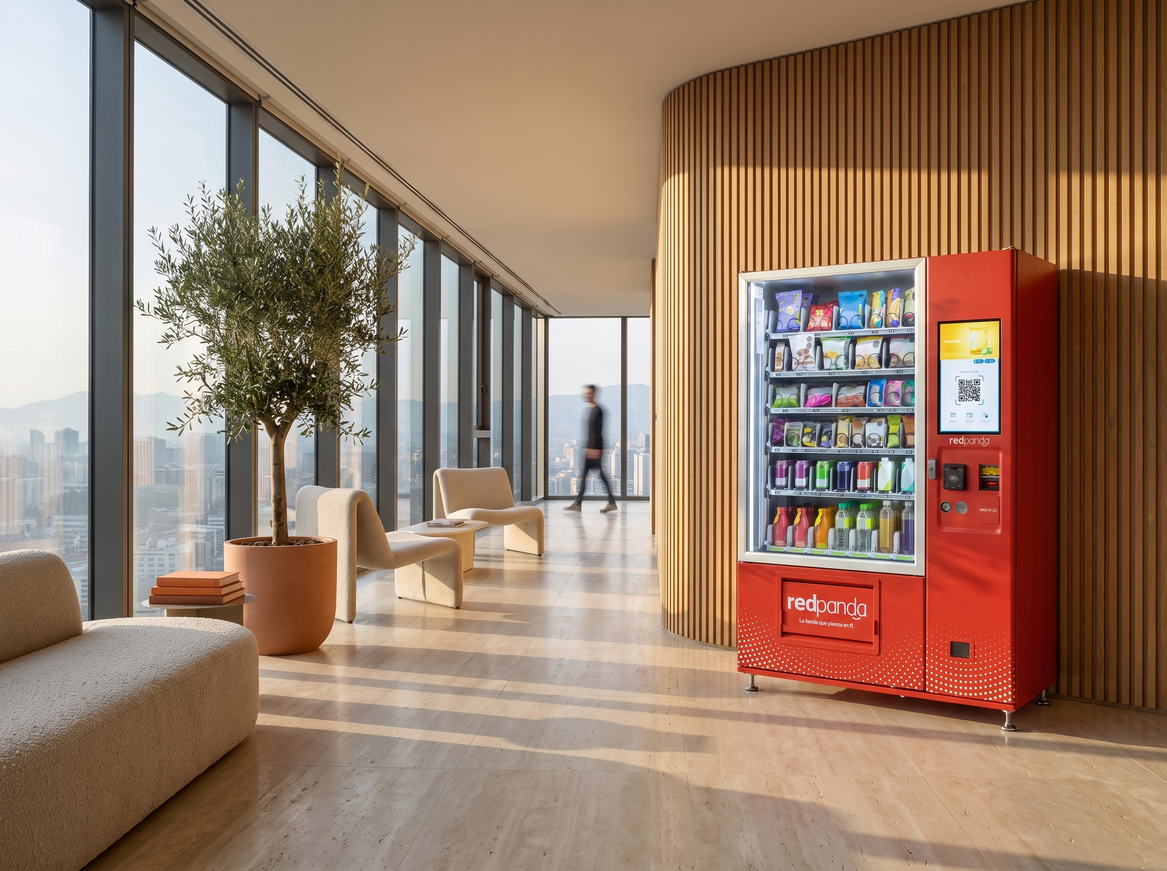 Fully branded Red Panda vending machine at a campaign activation